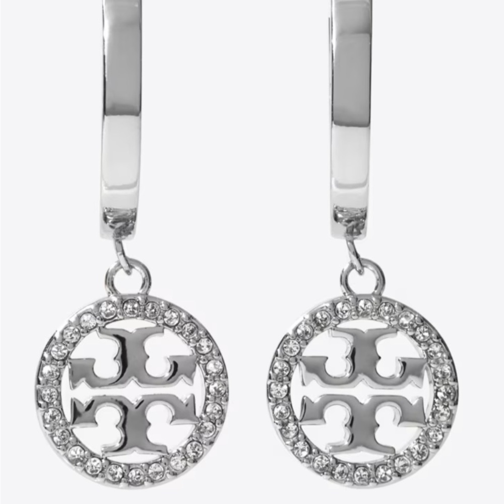 $130 TORY BURCH MILLER PAVÉ HOOP EARRINGS
